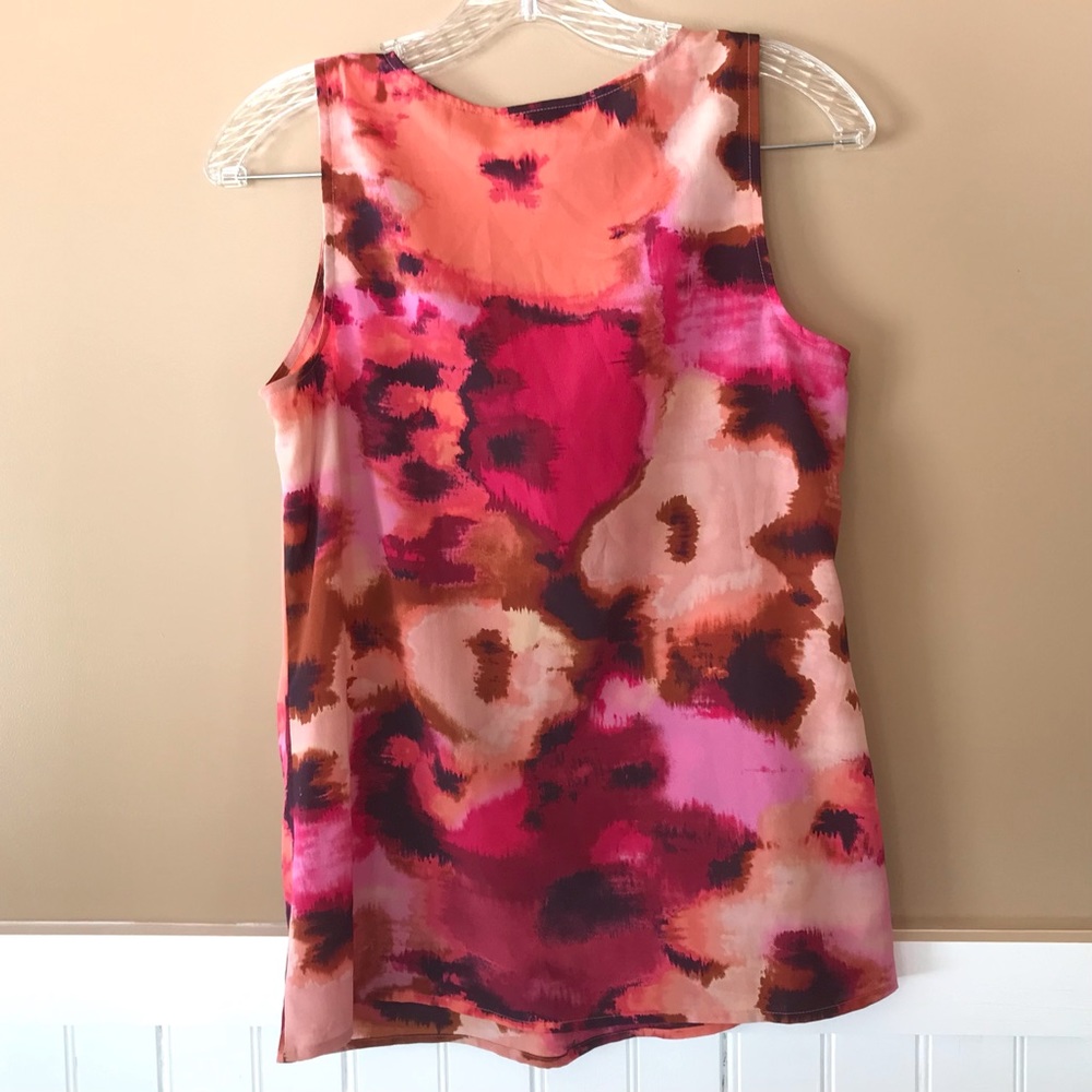 Ann Taylor Loft asymmetrical floral blouse, Size Small - Picture 2 of 7